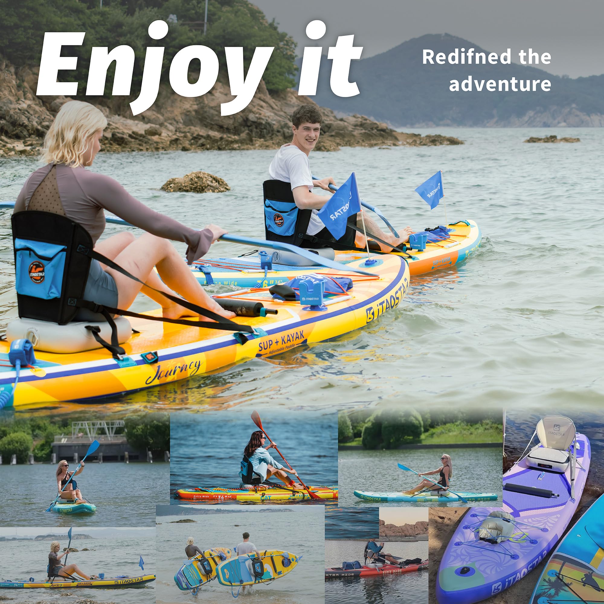 Amazon.com: iTAOSTAR S01B Inflatable SUP Seat with Orange Drop
